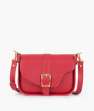 Maroon saddle buckle bag